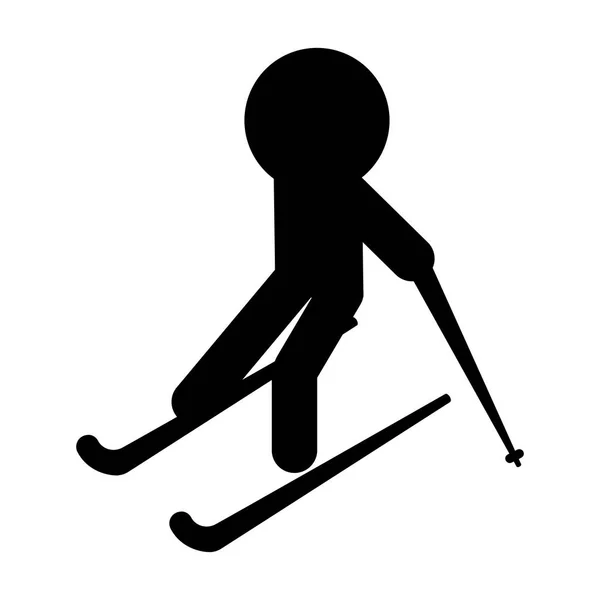 İzole Kayak kişi simgesi — Stok Vektör