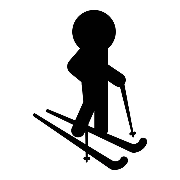 Geïsoleerde skiën persoon pictogram — Stockvector