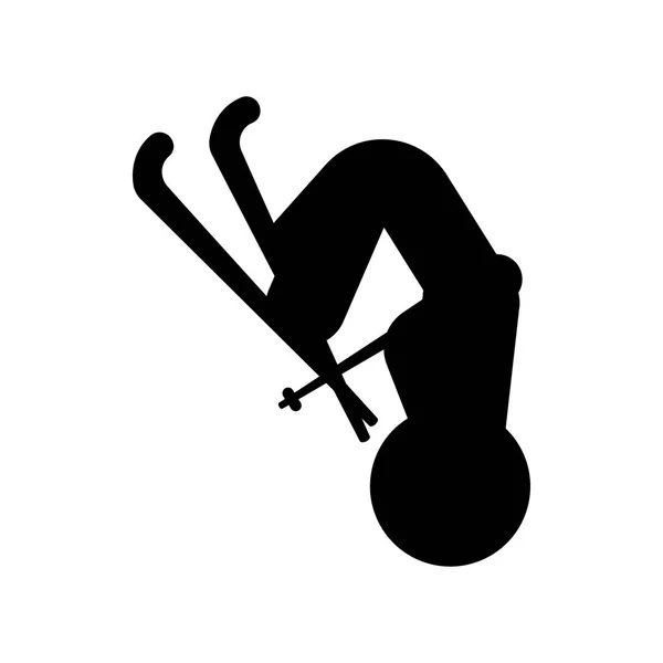 Geïsoleerde skiën persoon pictogram — Stockvector