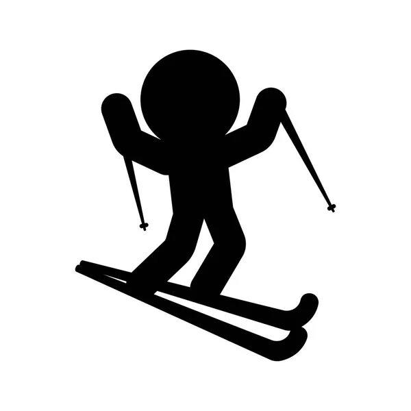 Geïsoleerde skiën persoon pictogram — Stockvector