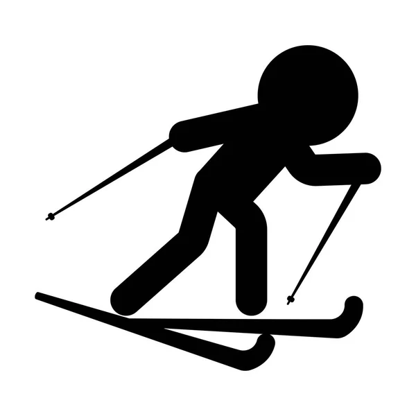 Geïsoleerde skiën persoon pictogram — Stockvector