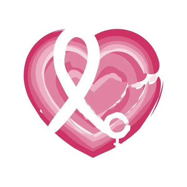 Akvarel brystkræft symbol – Stock-vektor