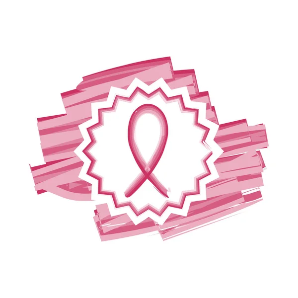 Watercolor breast cancer symbol — Stock Vector