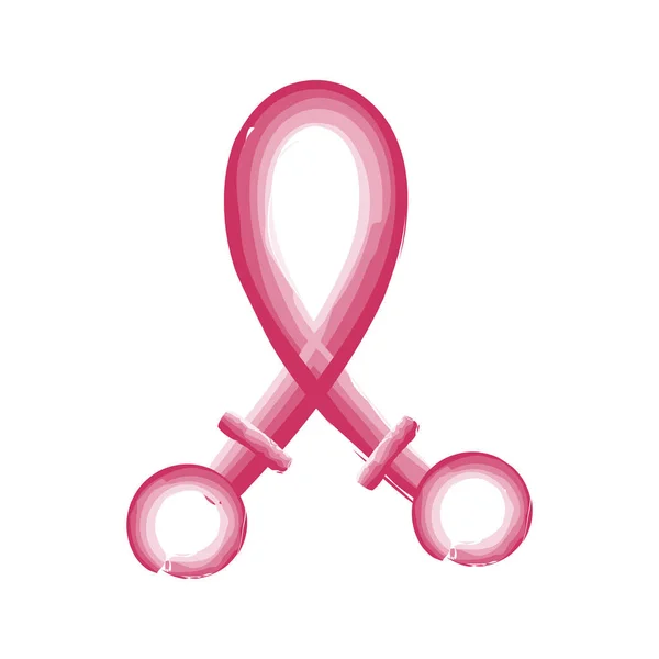 Watercolor breast cancer symbol — Stock Vector