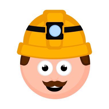 İzole erkek madenci avatar çizgi film