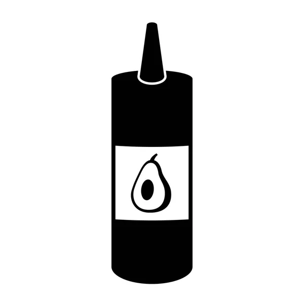 Ikona láhev izolované avokádovou omáčkou — Stockový vektor