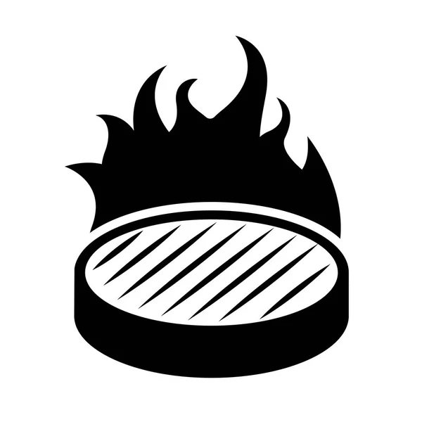 Geïsoleerde arepa pictogram in vlammen — Stockvector