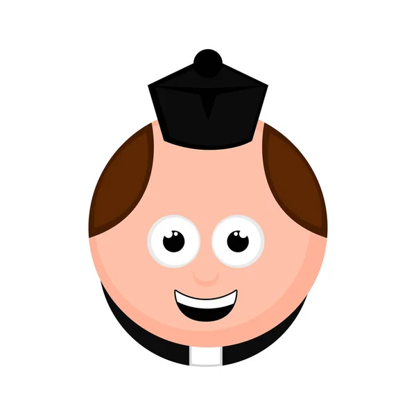 Sacerdote aislado avatar dibujos animados — Vector de stock