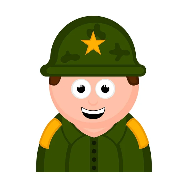 Ізольований солдат аватар мультфільм — стоковий вектор