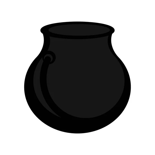 Icono de olla negra vacía aislada — Vector de stock