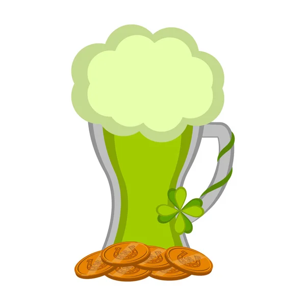 Vidrio de cerveza verde aislado — Archivo Imágenes Vectoriales