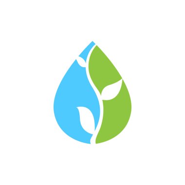 Soyut su damlası yaprakları ile karışık.