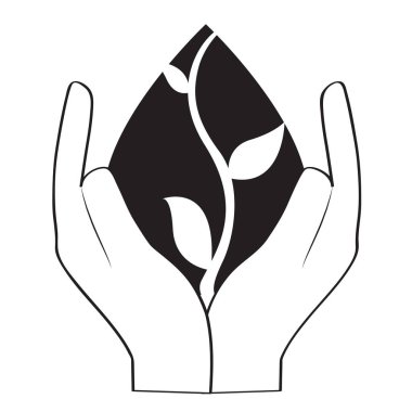 Bir su damla siluet bitki