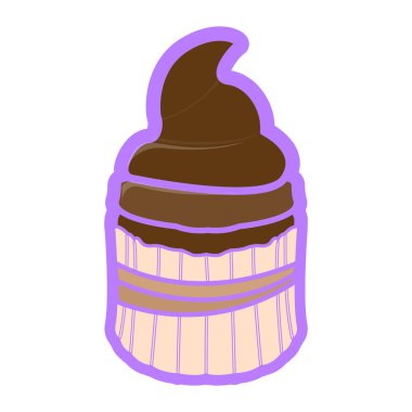 İzole renkli cupcake simgesi