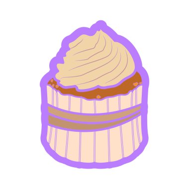 İzole renkli cupcake simgesi