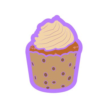İzole renkli cupcake simgesi