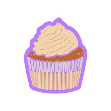 İzole renkli cupcake simgesi