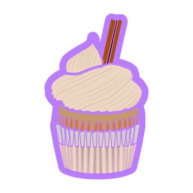 İzole renkli cupcake simgesi