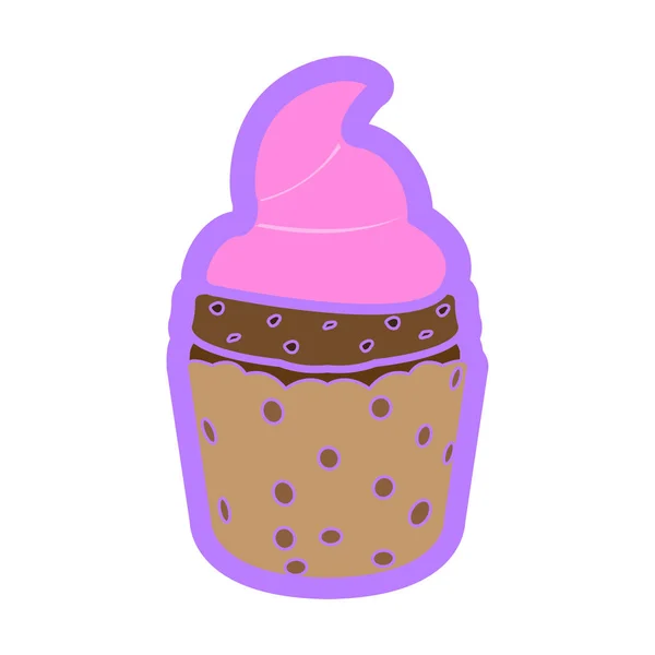 Ícone de cupcake colorido isolado —  Vetores de Stock