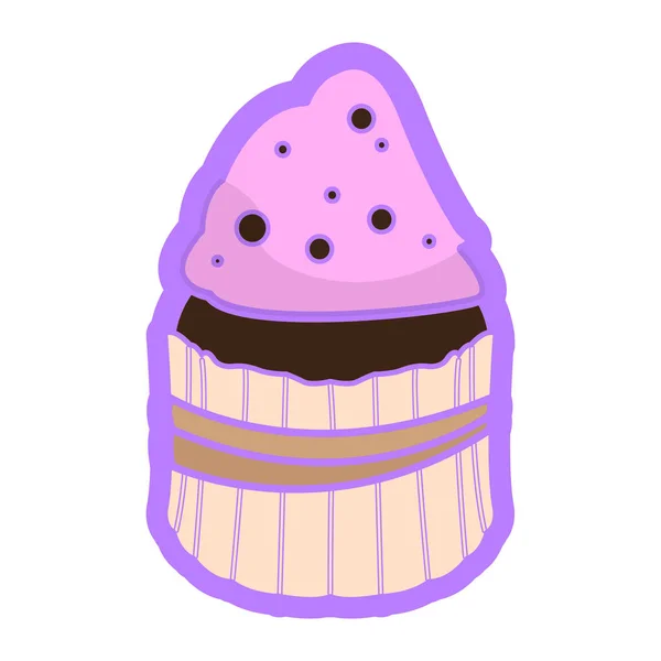 Ícone de cupcake colorido isolado — Vetor de Stock