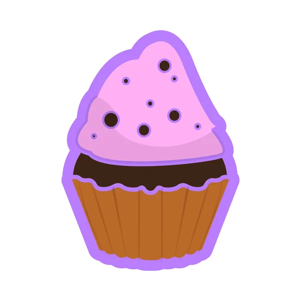 Ícone de cupcake colorido isolado — Vetor de Stock