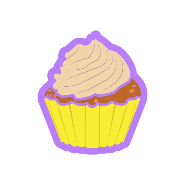Isolated colored cupcake icon — Stock Vector
