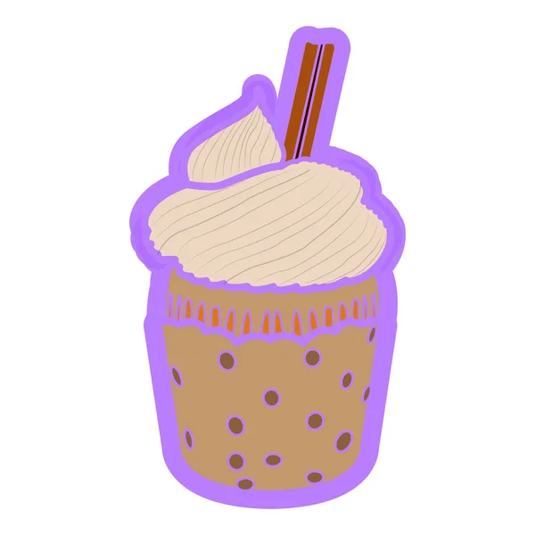 Geïsoleerde gekleurde cupcake pictogram — Stockvector