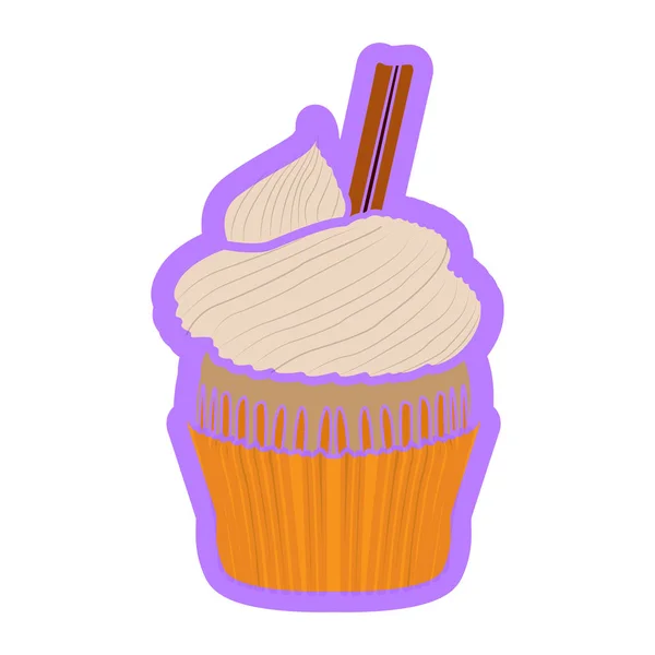 Ikona na białym tle kolorowe cupcake — Wektor stockowy
