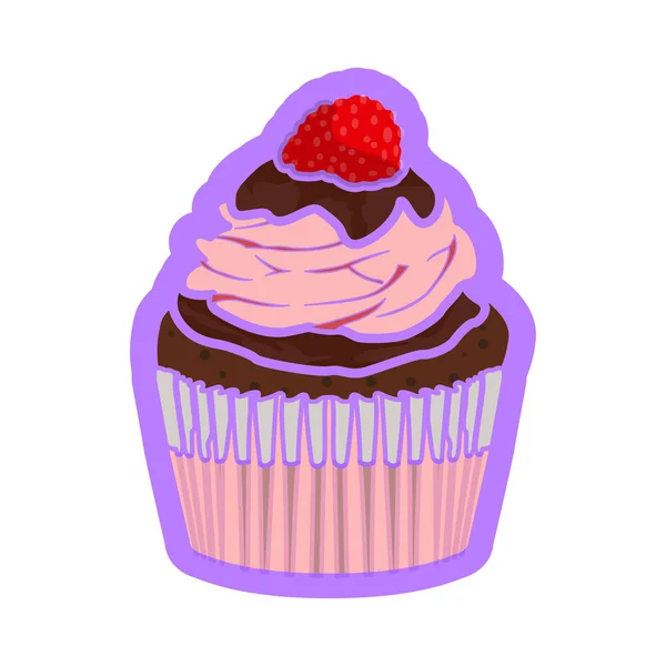 Απομονωμένη χρωματιστό cupcake εικονίδιο — Διανυσματικό Αρχείο