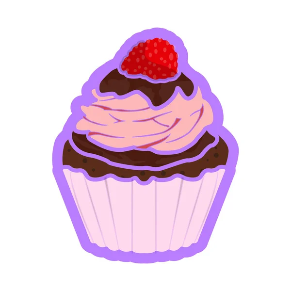 Elszigetelt színes cupcake ikon — Stock Vector