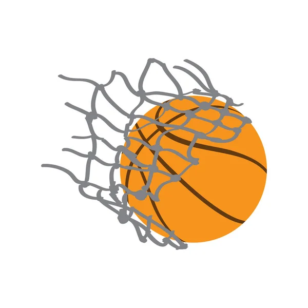 Basketballball mit Netz — Stockvektor