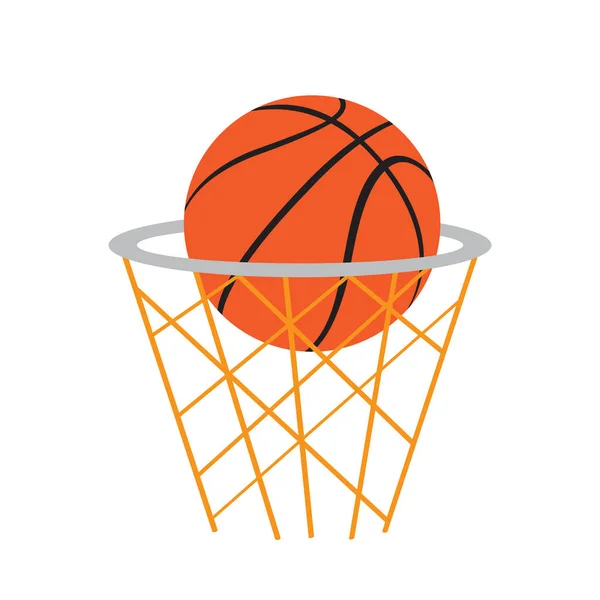 Basket boll med en hoop — Stock vektor