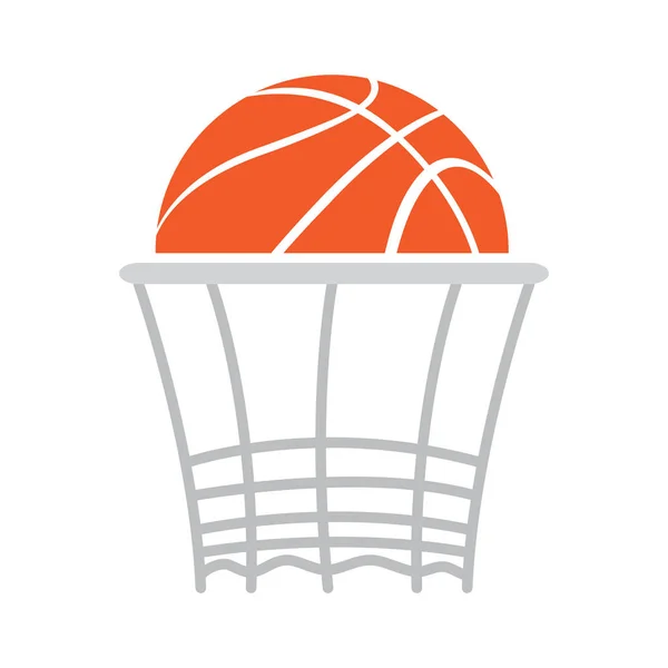 Basketbalový míč s obruč — Stockový vektor