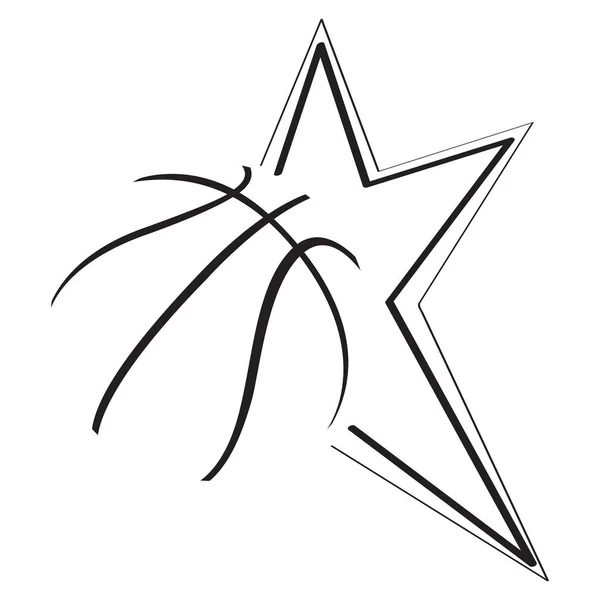 Abstraktní basketbalový míč s hvězdou — Stockový vektor