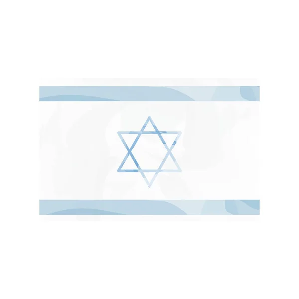 Bandeira aquarela de Israel — Vetor de Stock