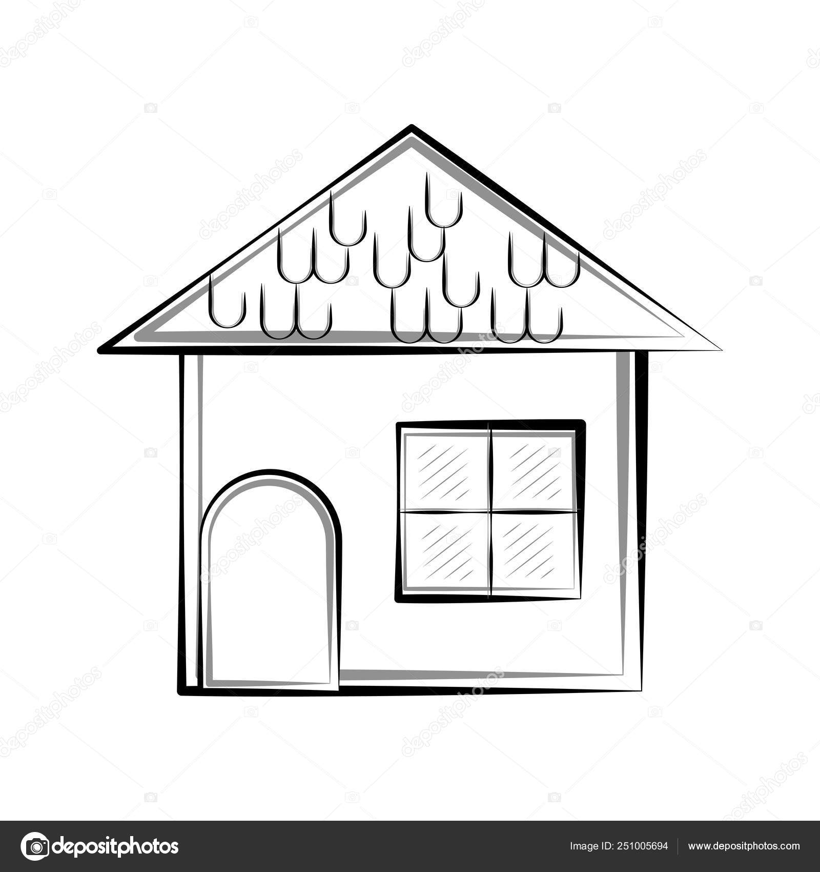 Isolated Sketch Of A Modern House Stock Vector Jokalar01