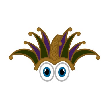 İzole sevimli palyaço yüzü. April fool günü