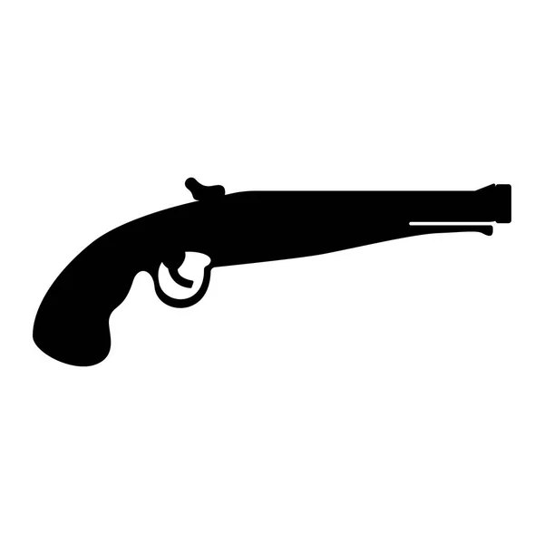 Icono de pistola antigua aislada — Vector de stock