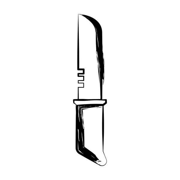 Esbozo aislado de un arma de cuchillo — Vector de stock