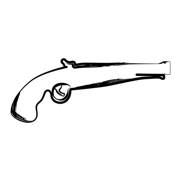 Izolované skica starožitné pistole — Stockový vektor