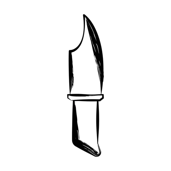 Esbozo aislado de un arma de cuchillo — Vector de stock