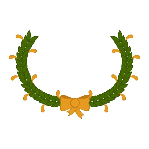 Corona de laurel aislada — Vector de stock