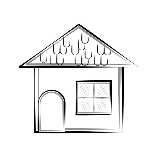 現代の住宅の分離のスケッチ — ストックベクタ