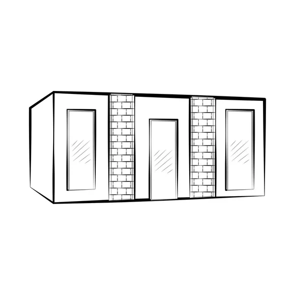 現代の住宅の分離のスケッチ — ストックベクタ