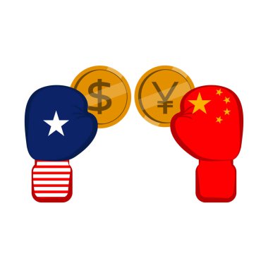 Dolar ve yuan jetonlu boks eldivenleri
