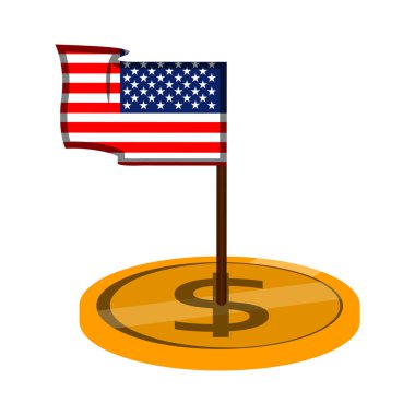 Bir dolar sikke üzerinde Birleşik belirtilen bayrağı