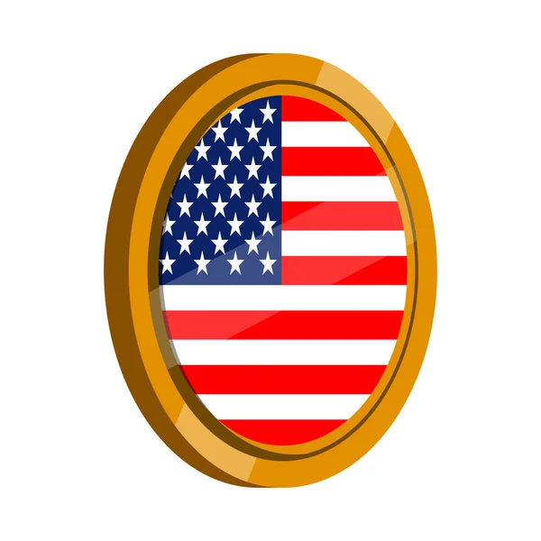 Tlačítko Vlajka Spojených států — Stockový vektor