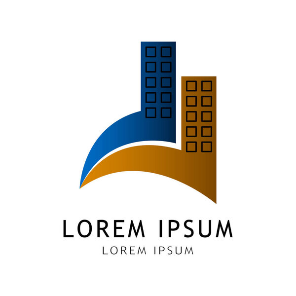 Изолированный абстрактный логотип здания. Бизнес
