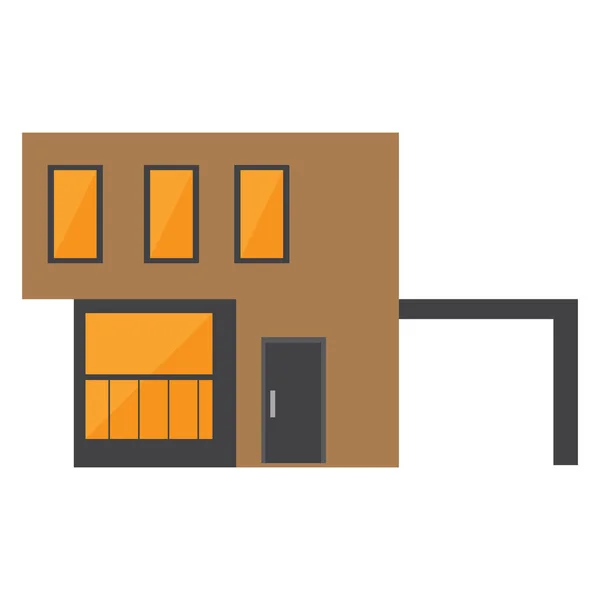 Bâtiment de maison moderne isolé — Image vectorielle