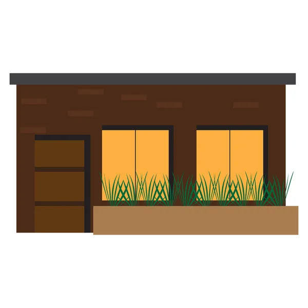 Isolated modern house building — Stock Vector